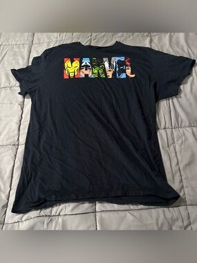 Marvel Black Logo Tag-Print Tee